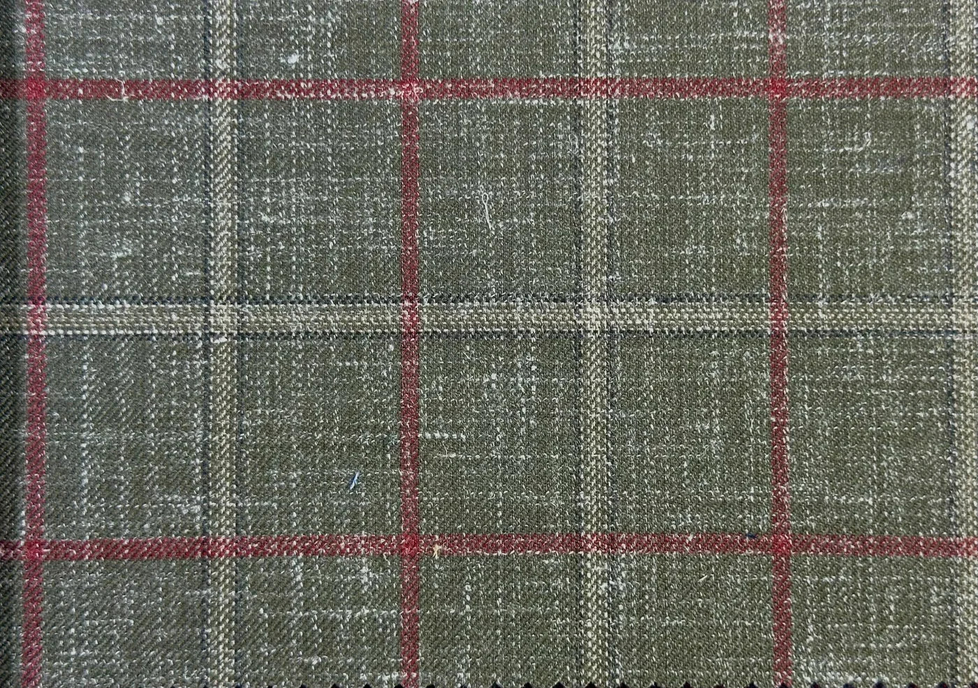 Sergio Benetti 29982 -210 Green w/ Red Windowpane fabric swatch